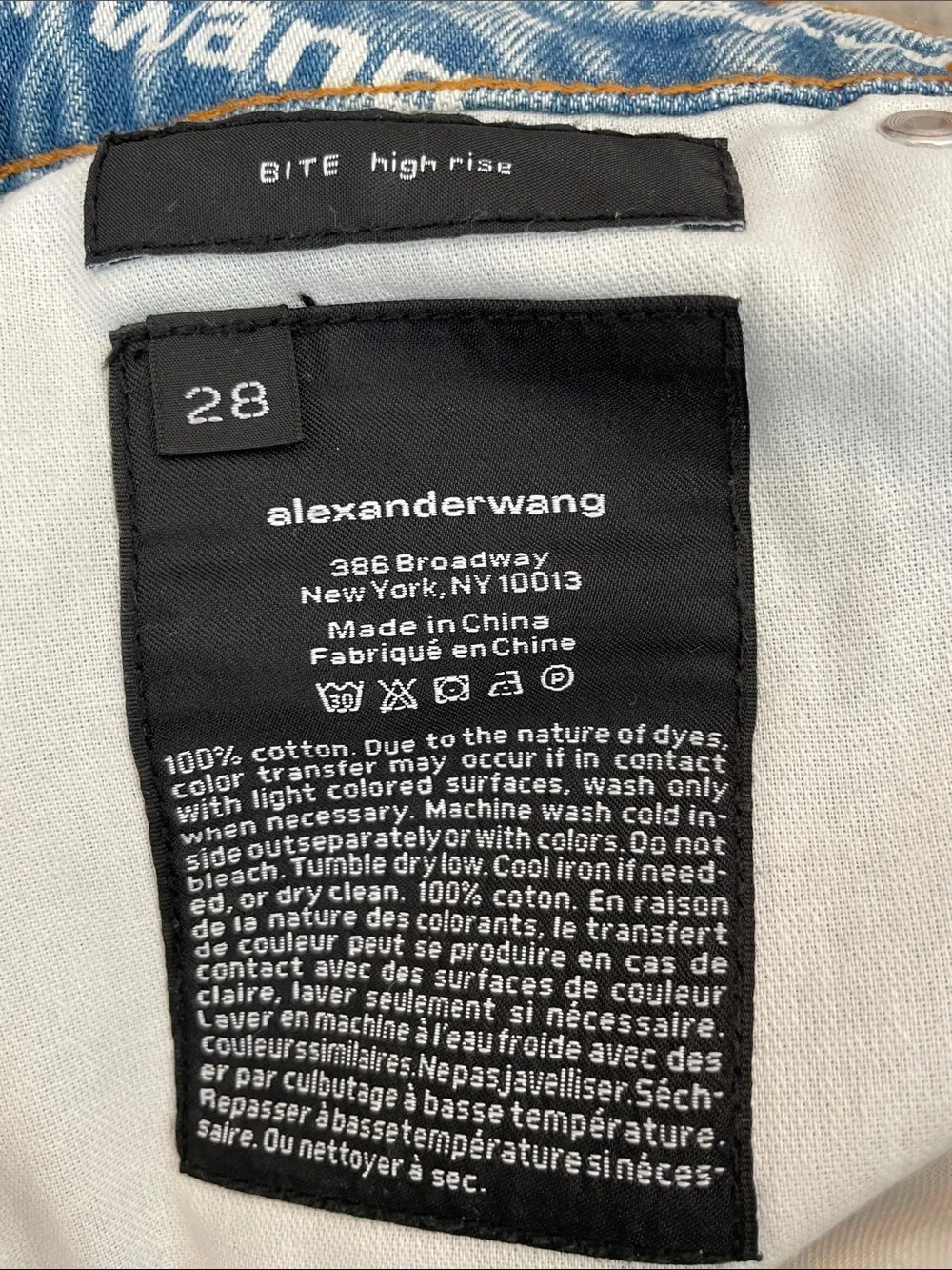 Alexander Wang Bite Logo Cutoff Denim Shorts, 28